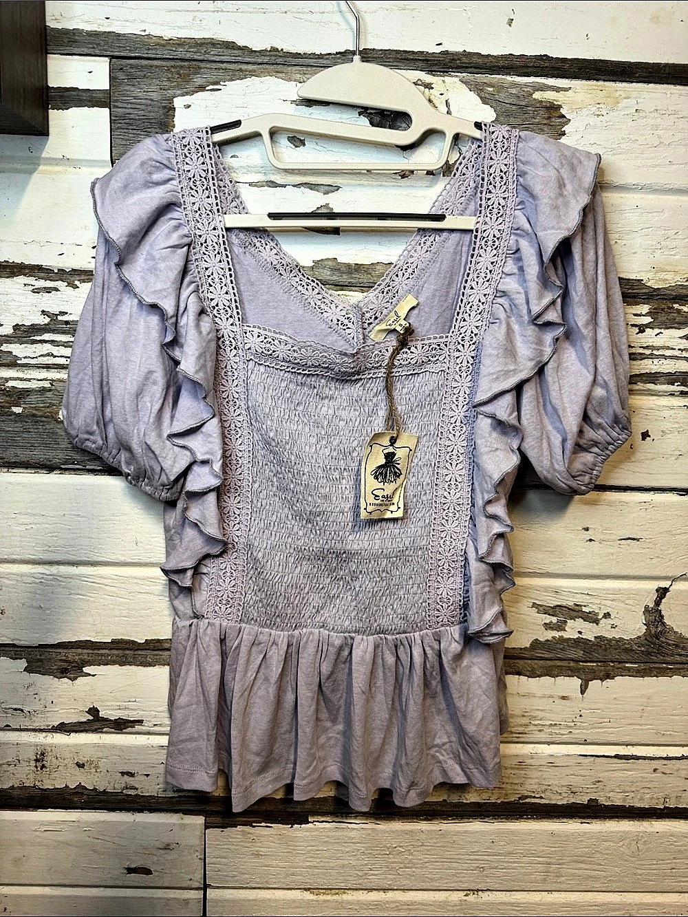 Easel Ruffle Blouse in Purple Size Small NWT (014